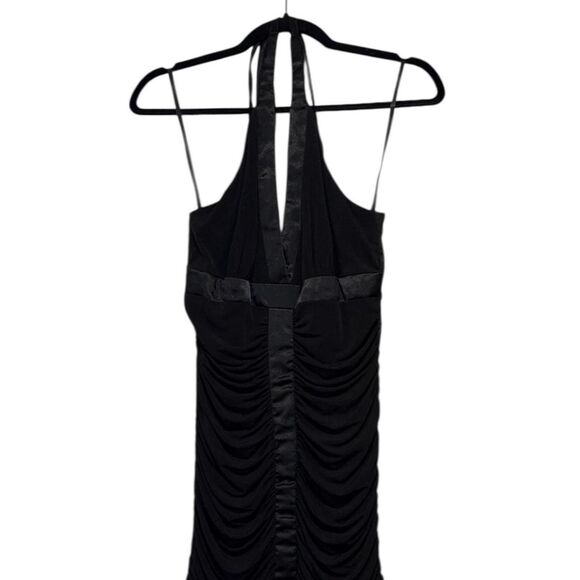 Cache Vintage Black ruffle mini dress with halter neckline and pleated details - Picture 5 of 6